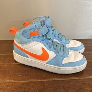 Nike Court Borough‎ Mid 2 BG Kids Sneakers Aquarius Blue Orange SZ 6Y HF4791-407